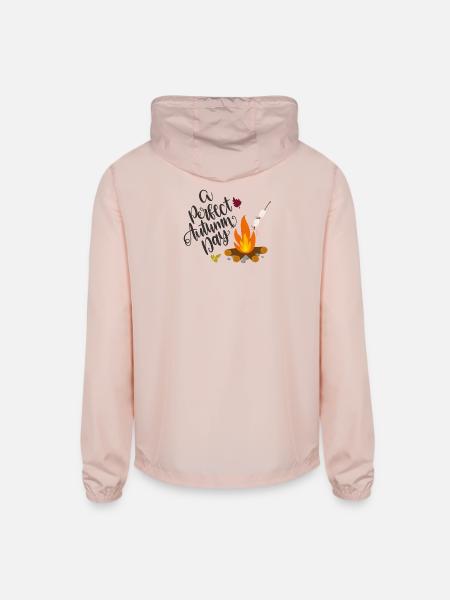Autumn Campfire Cozy Day - Unisex Lightweight Windbreaker Jacket - blush pink