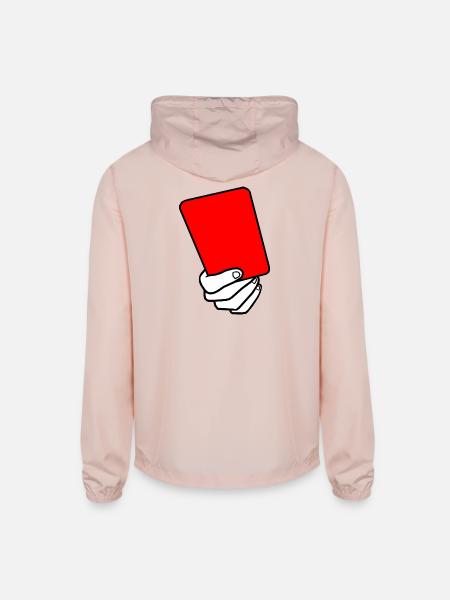 Penalty Card, Red Card - Unisex Lightweight Windbreaker Jacket - blush pink  - Back