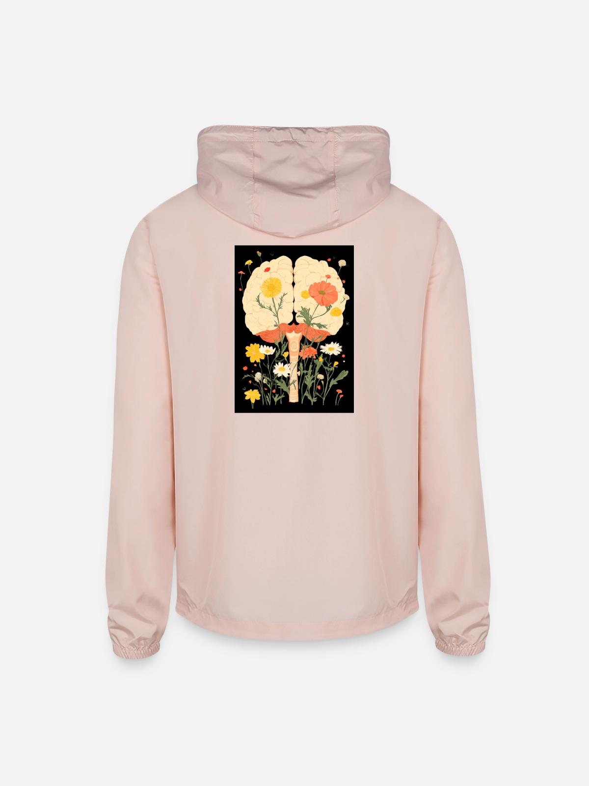 Blooming Mind - Unisex Lightweight Windbreaker Jacket - blush pink - Back