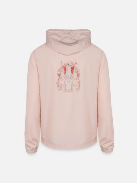 Tri-Doberman Splash Art - Unisex Lightweight Windbreaker Jacket - blush pink