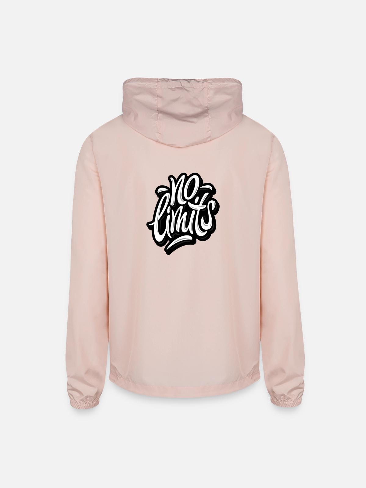 No limits - Unisex Lightweight Windbreaker Jacket - blush pink - Back