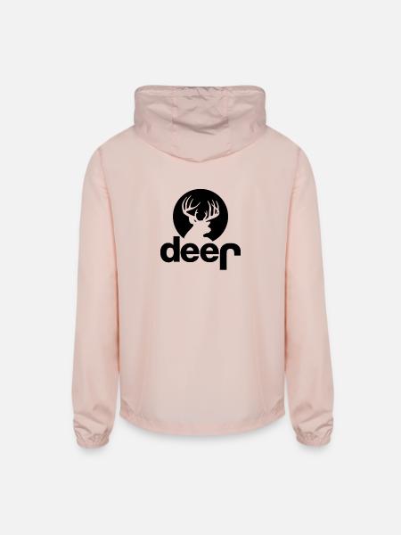 Deer Jeep Hunting - Unisex Lightweight Windbreaker Jacket - blush pink