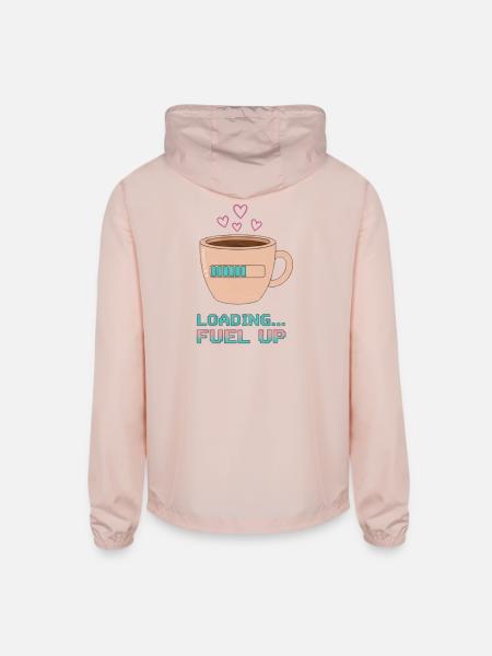 Coffee Loading… - Unisex Lightweight Windbreaker Jacket - blush pink