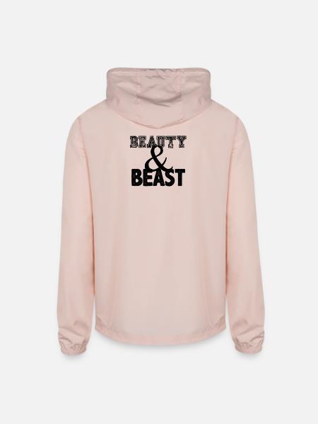 Beauty & Beast Bold Typography - Unisex Lightweight Windbreaker Jacket - blush pink 