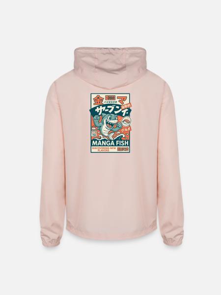 Manga Fish - Unisex Lightweight Windbreaker Jacket - blush pink