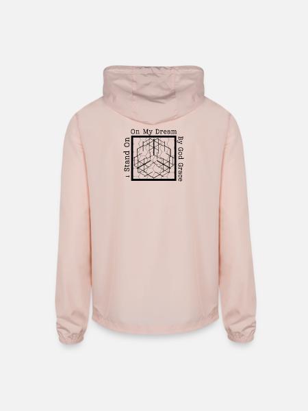 On My Dream Fractal Web - Unisex Lightweight Windbreaker Jacket - blush pink  - Back
