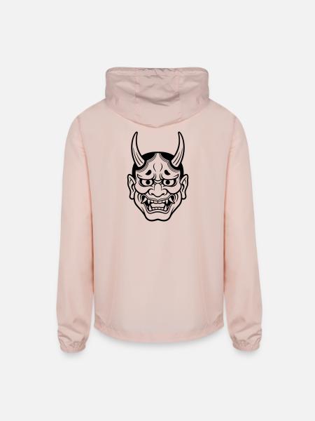 japanese demon mask - Unisex Lightweight Windbreaker Jacket - blush pink 