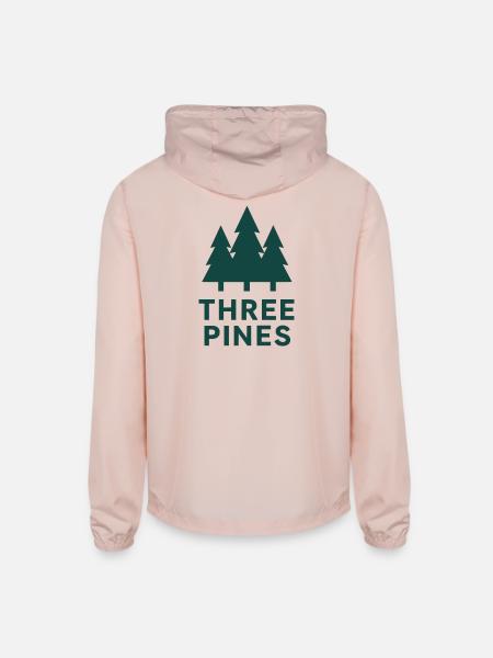 Three Pines Forest Logo - Unisex Lightweight Windbreaker Jacket - blush pink