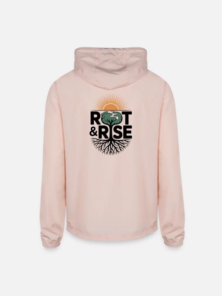 Root & Rise: Sunburst Tree - Unisex Lightweight Windbreaker Jacket - blush pink 