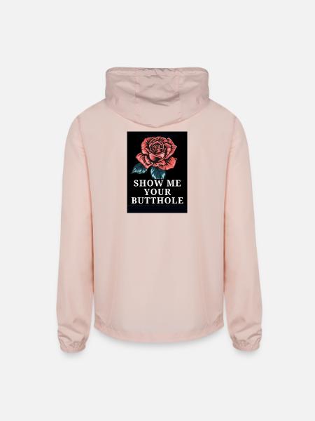 Rose Bold Text Statement - Unisex Lightweight Windbreaker Jacket - blush pink
