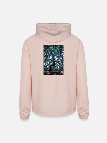 Neon Echo Chamber - Unisex Lightweight Windbreaker Jacket - blush pink  - Back