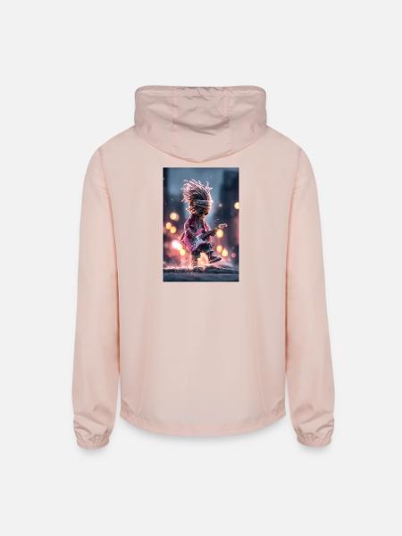 Dreaded Rockstar Pink Guitar - Unisex Lightweight Windbreaker Jacket - blush pink 
