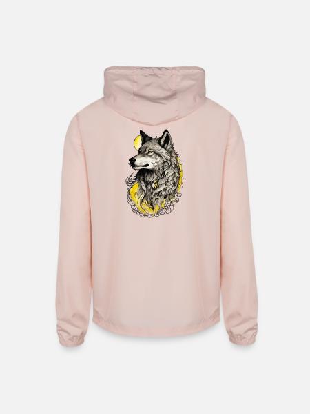 Yellow dog - Unisex Lightweight Windbreaker Jacket - blush pink