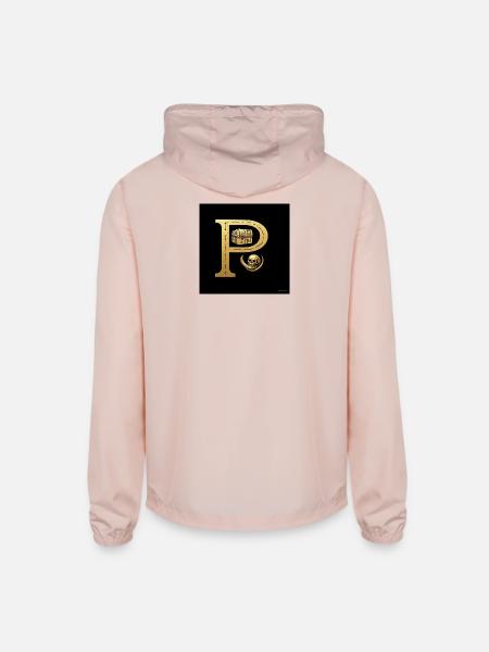 Pirate P Gold Chest Skull - Unisex Lightweight Windbreaker Jacket - blush pink
