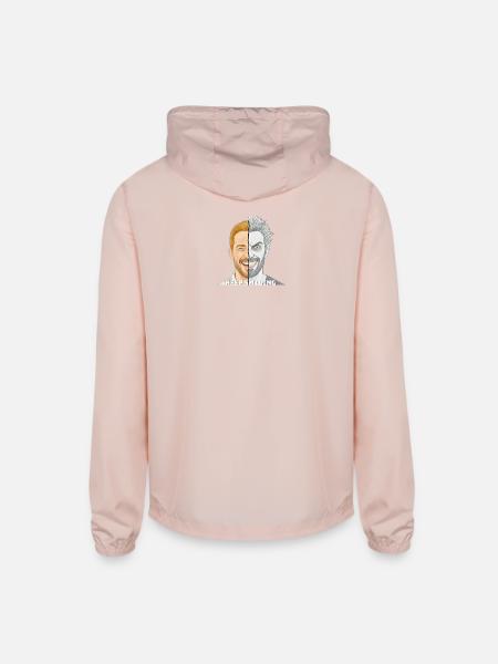 Split Face Smile Keep Smiling - Unisex Lightweight Windbreaker Jacket - blush pink