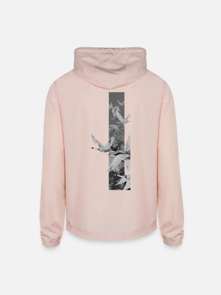 Dove Stripes Mono - Unisex Lightweight Windbreaker Jacket - blush pink