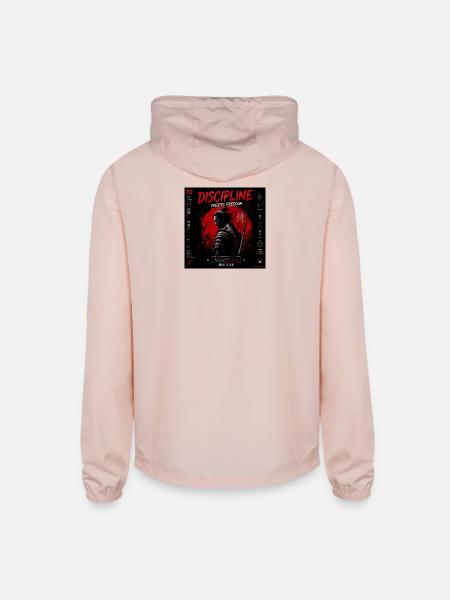 Discipline Creates Freedom Samurai - Unisex Lightweight Windbreaker Jacket - blush pink  - Back
