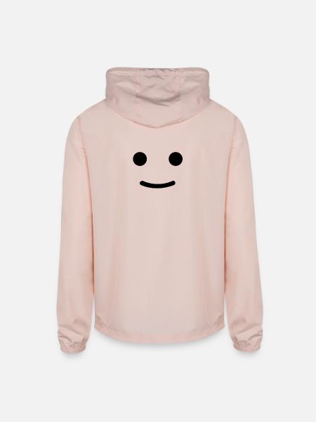 Happy Face - Unisex Lightweight Windbreaker Jacket - blush pink  - Back