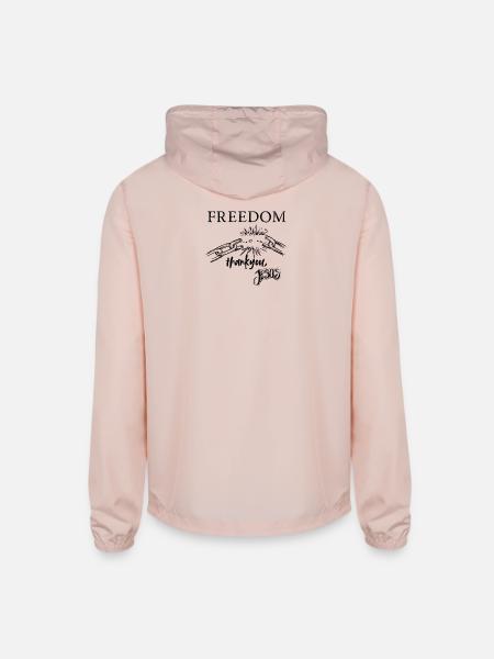 Freedom Thank You Jesus - Unisex Lightweight Windbreaker Jacket - blush pink