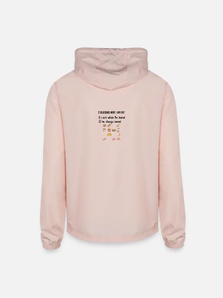 Reasons why I am fat - Unisex Lightweight Windbreaker Jacket - blush pink  - Back