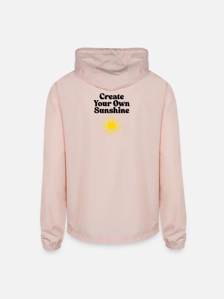 Vivid Sunburst Emblem Design - Unisex Lightweight Windbreaker Jacket - blush pink