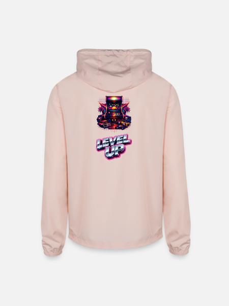Neon Level Up Arcade - Unisex Lightweight Windbreaker Jacket - blush pink