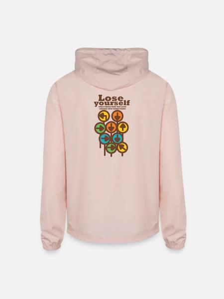 Lose Yourself: Directional Arrow Tree - Unisex Lightweight Windbreaker Jacket - blush pink