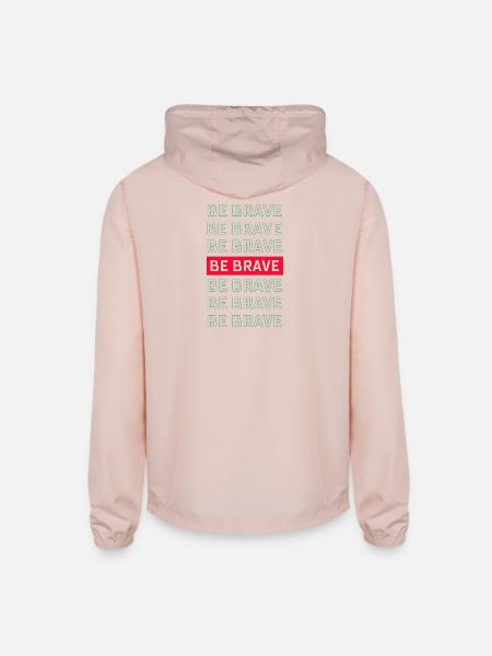 Be Brave Merch - Unisex Lightweight Windbreaker Jacket - blush pink  - Back