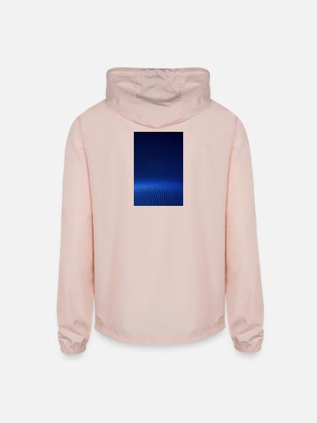 Blue Halftone Wave - Unisex Lightweight Windbreaker Jacket - blush pink