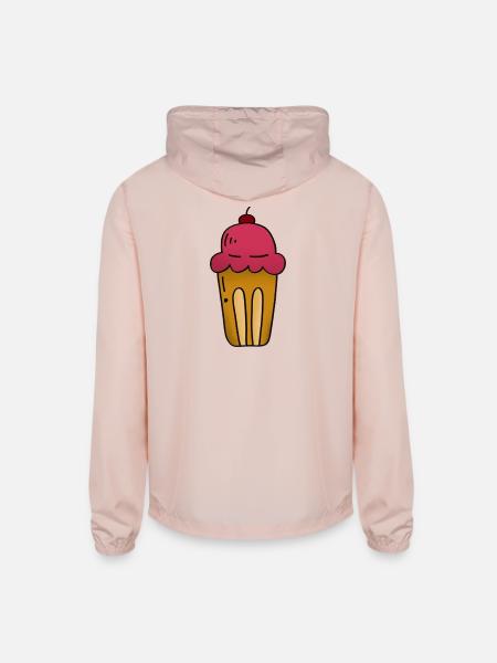 Pink Ice Cream Pop Art Cone - Unisex Lightweight Windbreaker Jacket - blush pink
