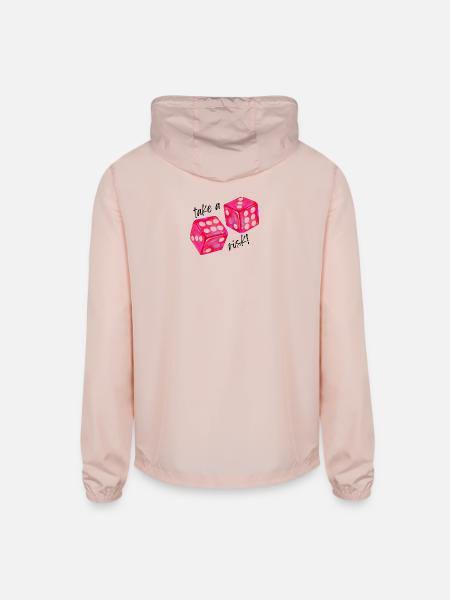 Take a Risk Graphic - Unisex Lightweight Windbreaker Jacket - blush pink