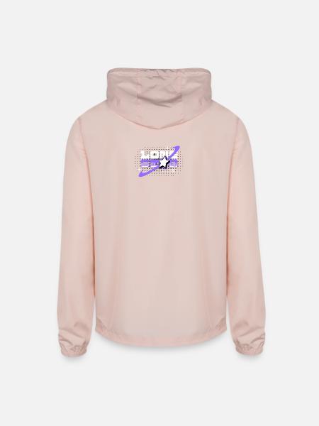 Lone Star Neon Orbit Logo - Unisex Lightweight Windbreaker Jacket - blush pink  - Back