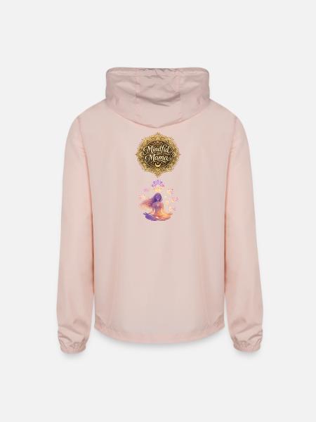 Mindful Mama Mandala - Unisex Lightweight Windbreaker Jacket - blush pink  - Back