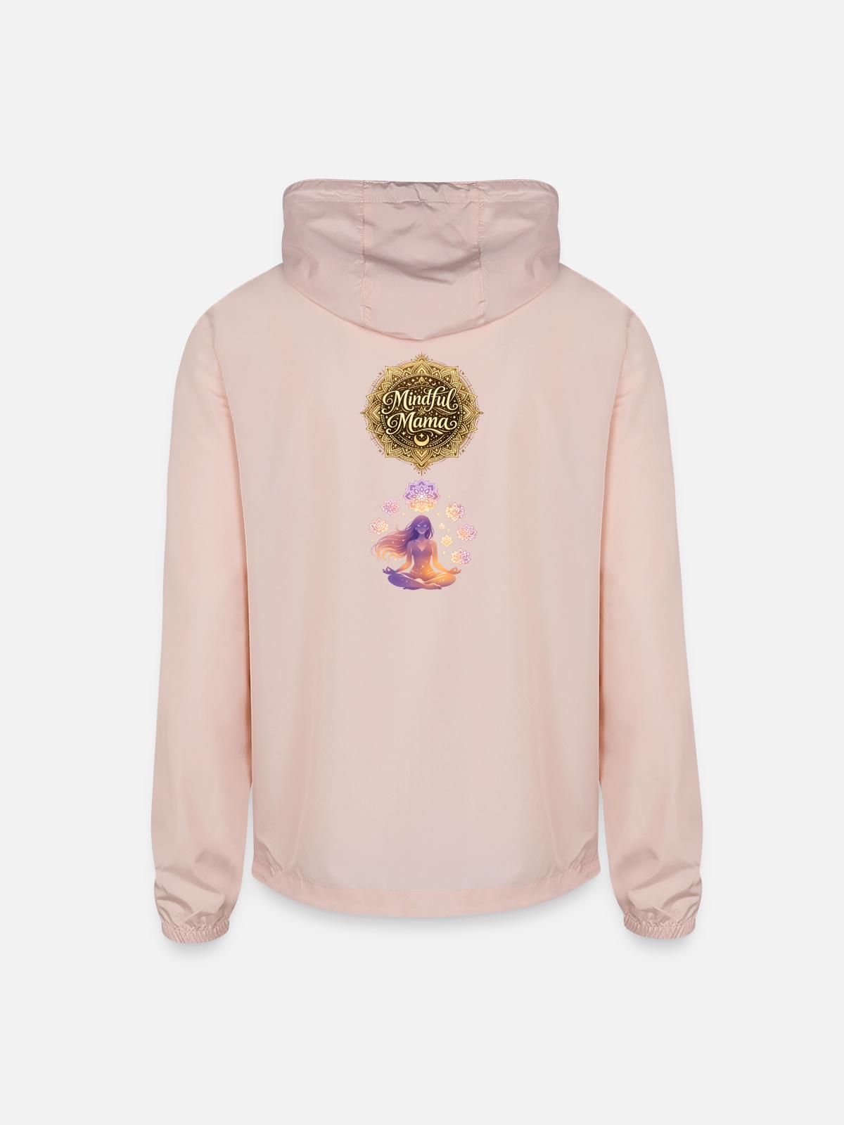 Mindful Mama Mandala - Unisex Lightweight Windbreaker Jacket - blush pink - Back