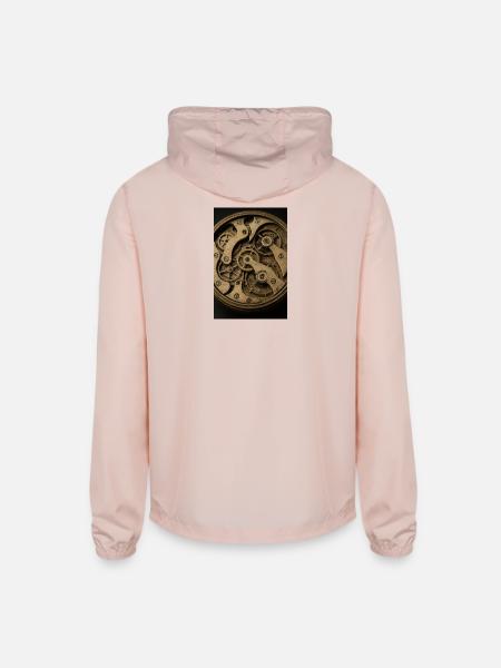 Bronze Clockwork Gears - Unisex Lightweight Windbreaker Jacket - blush pink