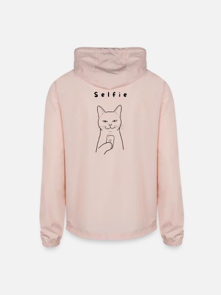 Selfie gato - Unisex Lightweight Windbreaker Jacket - blush pink