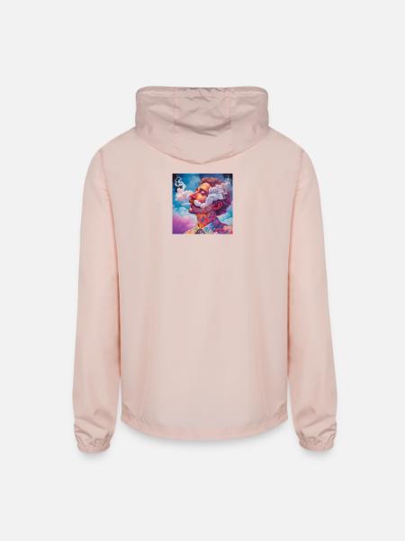 SMOKING AND CLOUD - Unisex Lightweight Windbreaker Jacket - blush pink  - Back