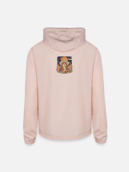 Mystic Sunflower Dreamer Illustration - Unisex Lightweight Windbreaker Jacket - blush pink 