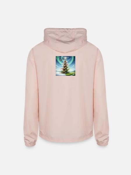 United Seasons Christmas Spiral Tree - Unisex Lightweight Windbreaker Jacket - blush pink