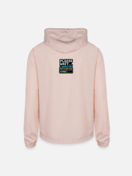 Please Wait Loading Motivation - Unisex Lightweight Windbreaker Jacket - blush pink
