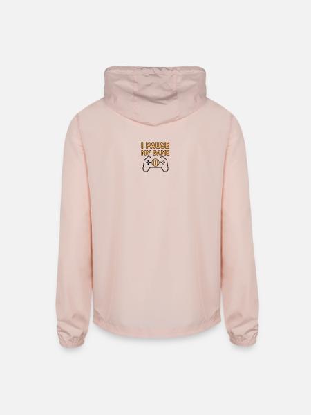 I Pause My Game - Unisex Lightweight Windbreaker Jacket - blush pink