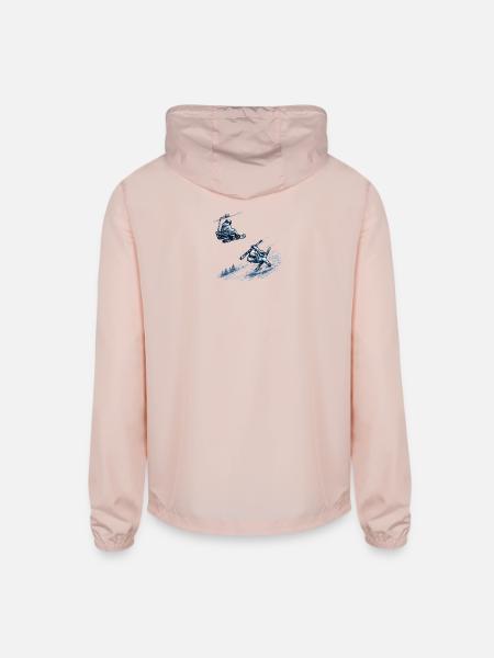 Snowbound Duo: Lift and Slope - Unisex Lightweight Windbreaker Jacket - blush pink