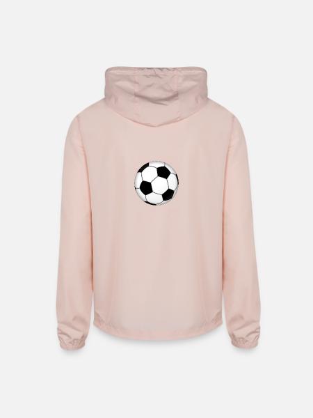soccer ball - Unisex Lightweight Windbreaker Jacket - blush pink  - Back