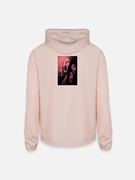 Four Faces - Unisex Lightweight Windbreaker Jacket - blush pink  - Back