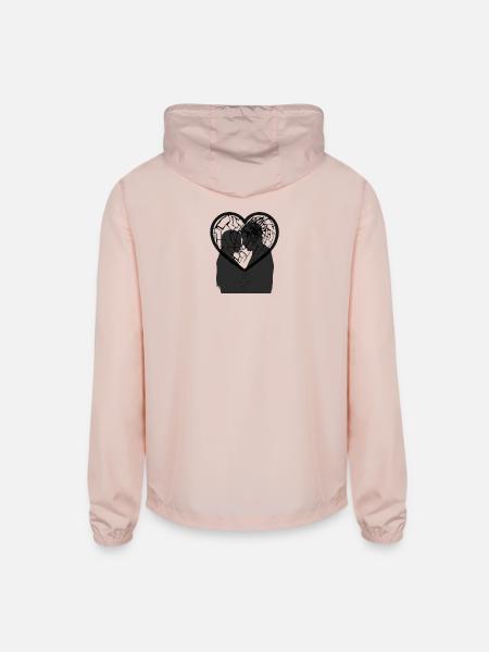 Cracked Heart  - Unisex Lightweight Windbreaker Jacket - blush pink 