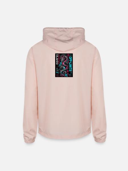 Neon Dragon Chaos Print - Unisex Lightweight Windbreaker Jacket - blush pink
