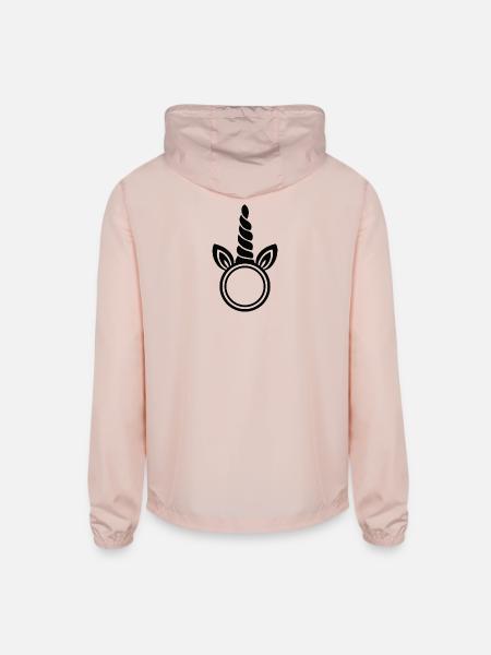 Unicorn Silhouette Glyph - Unisex Lightweight Windbreaker Jacket - blush pink