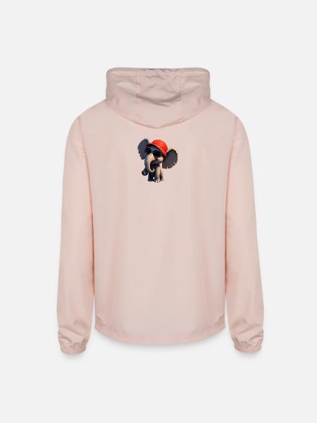 Cute elephant - Unisex Lightweight Windbreaker Jacket - blush pink