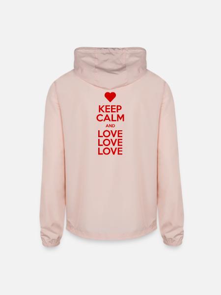Keep Calm and Love love love - Unisex Lightweight Windbreaker Jacket - blush pink