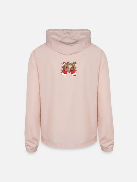 Holiday Gingerbread 6 7 Meme - Unisex Lightweight Windbreaker Jacket - blush pink
